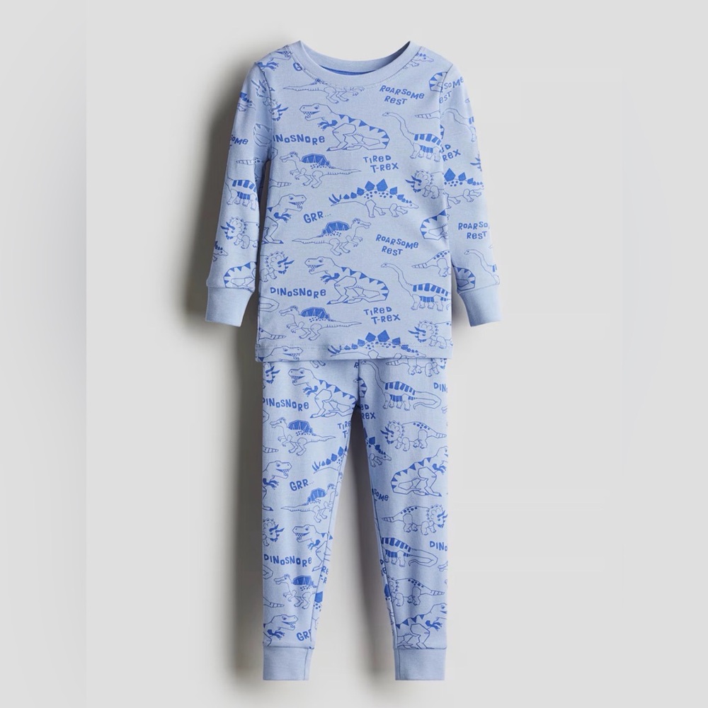 H&M Blue Dinosaur Print Kids Pajamas